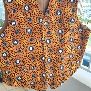 Gianni Versace velvet baroque brown and black Men's vest